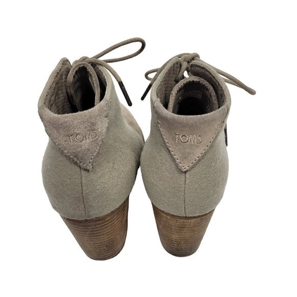 Toms Women's Lunata Taupe Lace Up Suede and Material Booties in a Size 9 - Picture 5 of 16